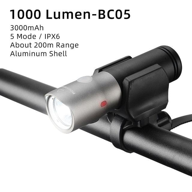 USB Rechargeable 2000mAh LED Bike Front Light, 5 Light Modes