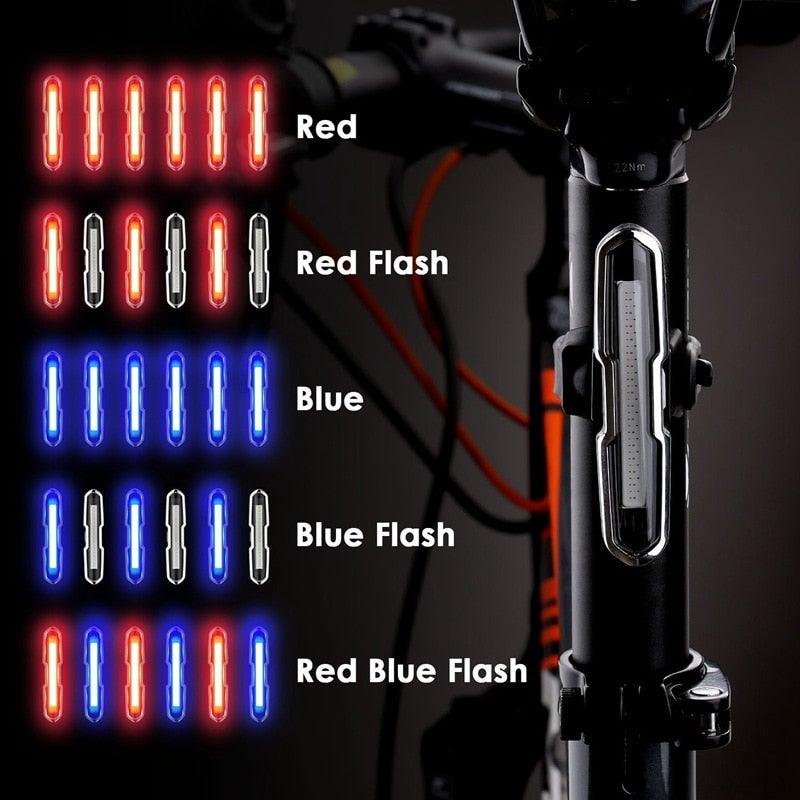 Ultra Bright USB Rechargeable LED Bike Tail Light - 5 Light Modes