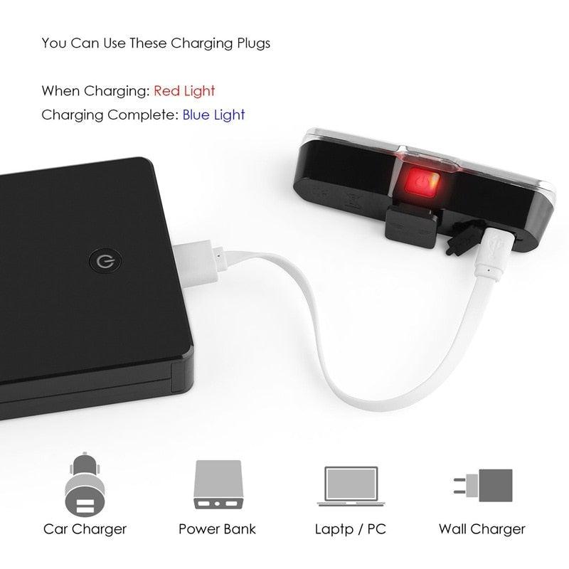 Ultra Bright USB Rechargeable LED Bike Tail Light - 5 Light Modes