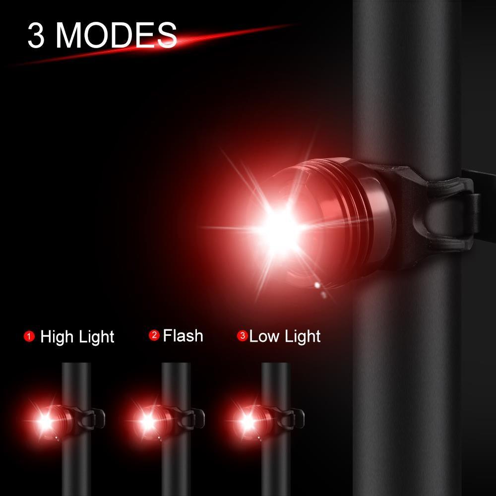 8000 Lumen USB LED Bicycle Light Set with Zoomable Headlight
