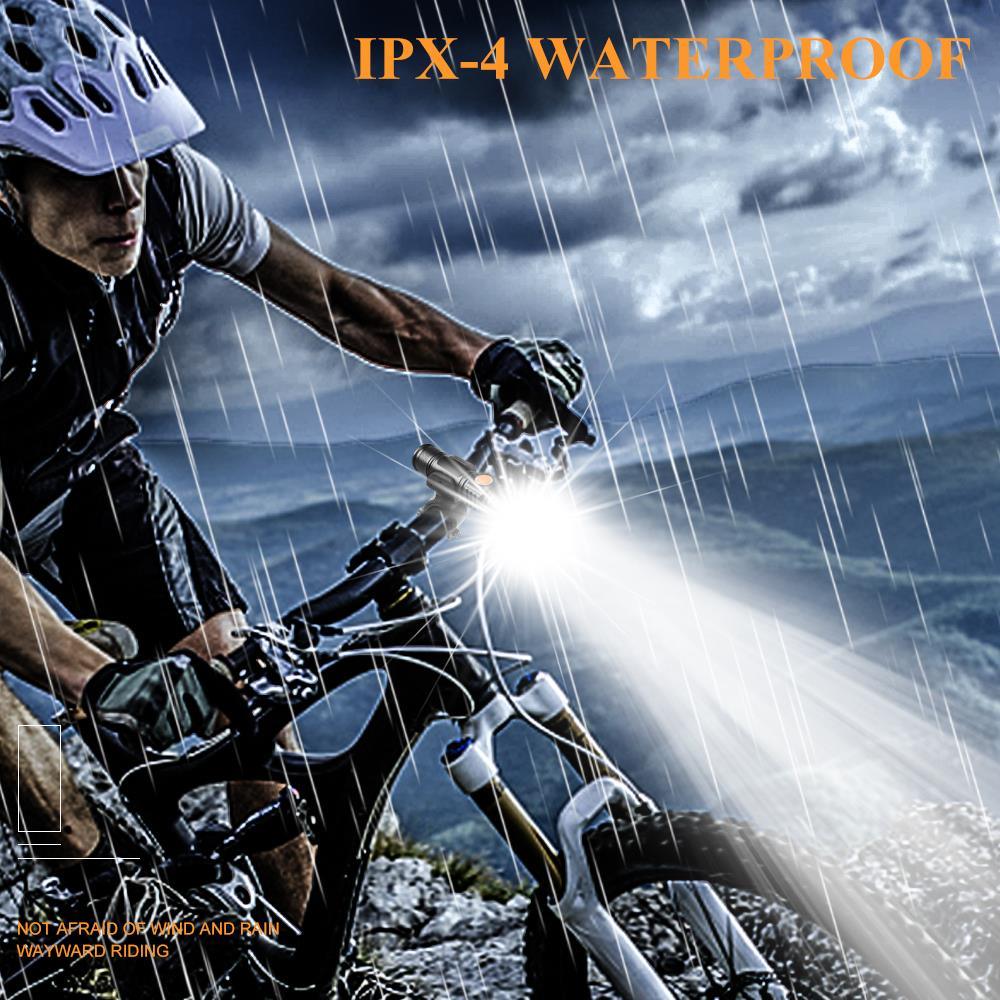 8000 Lumen USB LED Bicycle Light Set with Zoomable Headlight