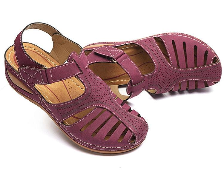 Women's Closed Toe Platform Sandals - Comfortable Vintage Summer Shoes