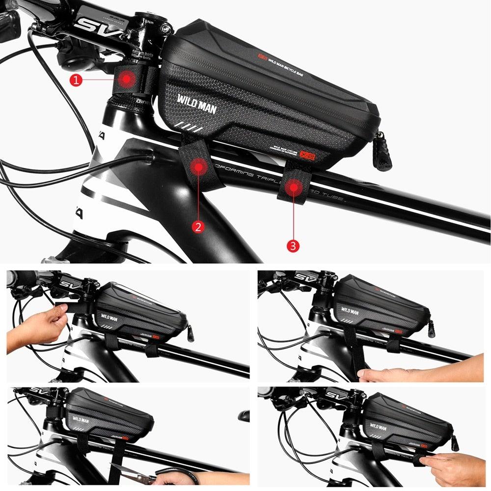 Waterproof Bike Phone Bag Top Tube Cycling Mount for Phones 6.6in