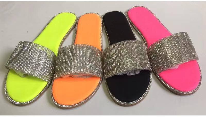Glitter Rhinestone Women’s Summer Sandals Beach Flip Flop Slides