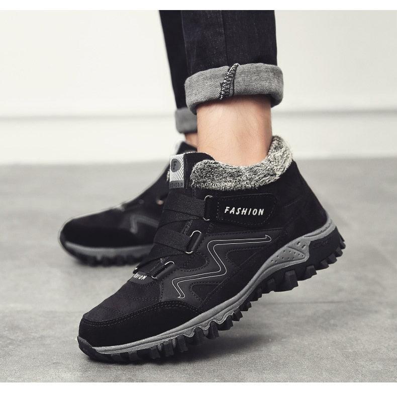 Unisex Suede Leather Winter Snow Boots with Fur Lining and Platform