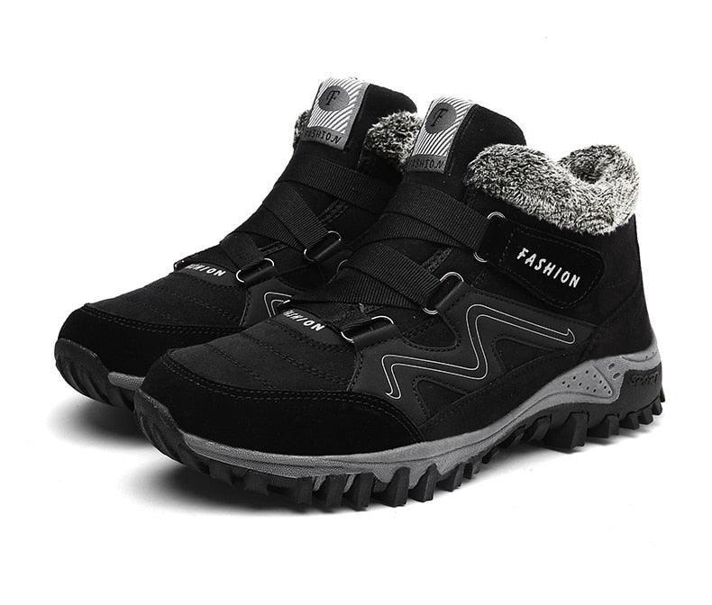 Unisex Suede Leather Winter Snow Boots with Fur Lining and Platform