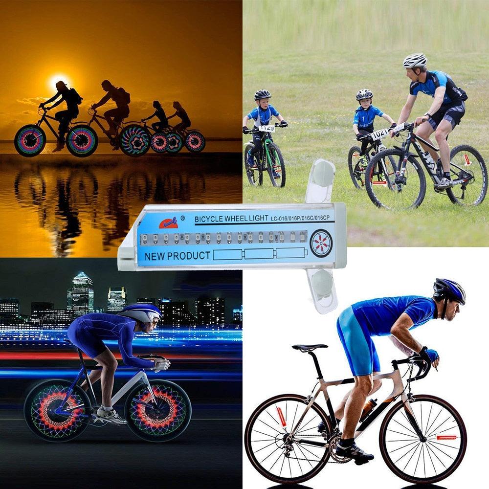 32 LED Bicycle Wheel Light with RGB Flash Patterns for Night Safety