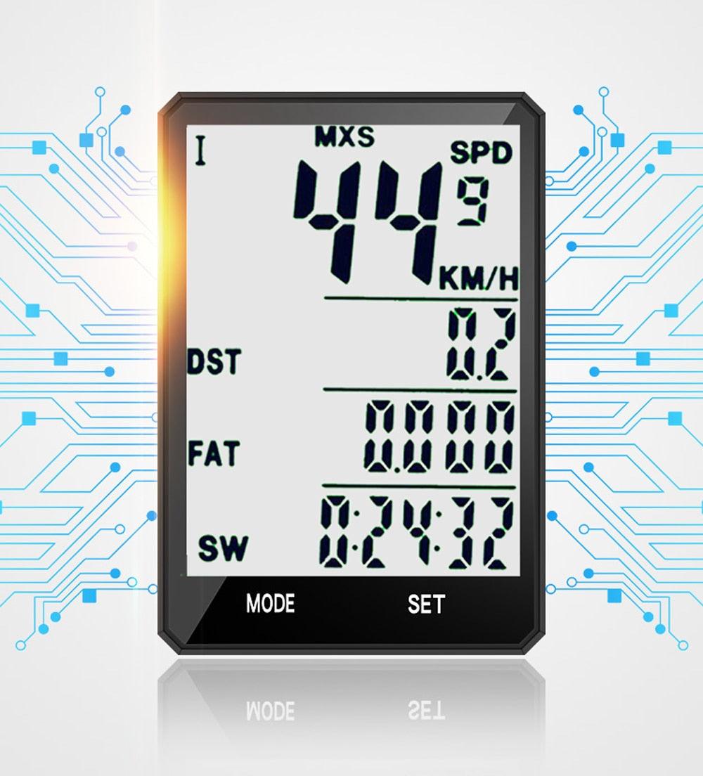Waterproof Wireless and Wired Bicycle Computer with LCD Display