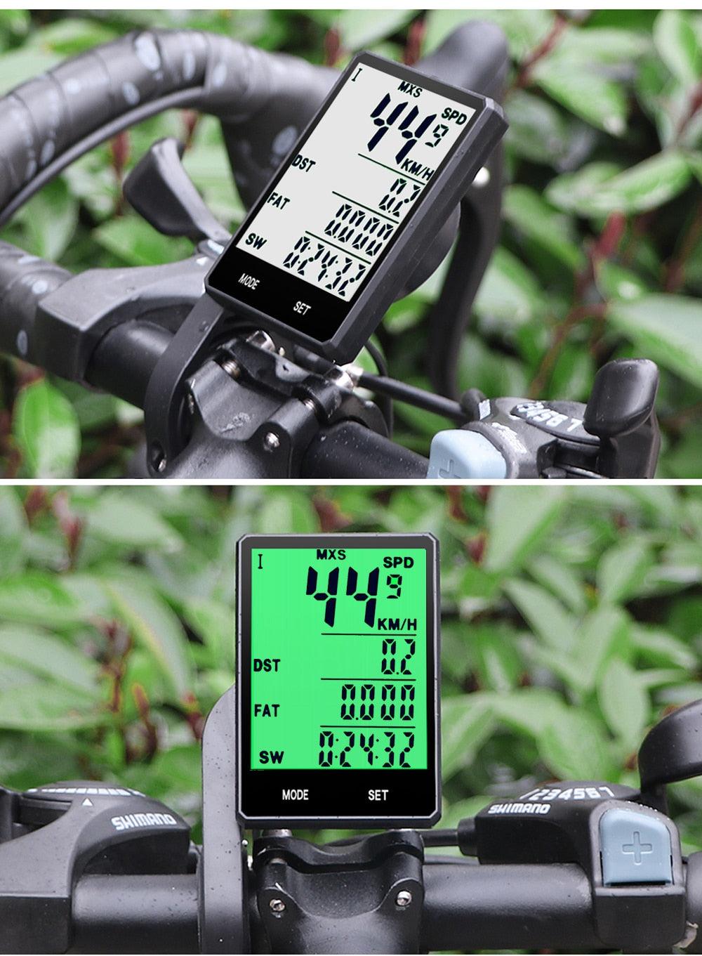 Waterproof Wireless and Wired Bicycle Computer with LCD Display