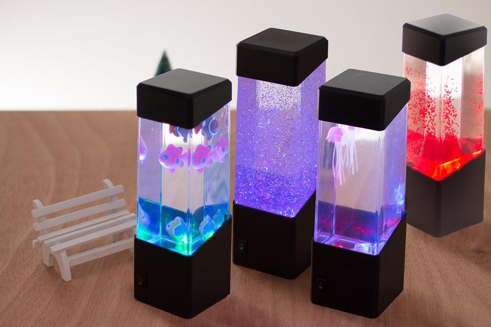 Modern LED Jellyfish Night Light Tank Lava Lamp for Bedroom Decor