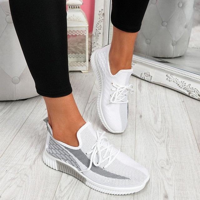 Women's Breathable Mesh Walking Shoes Lightweight Lace Up Sneakers
