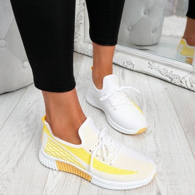 Women's Breathable Mesh Walking Shoes Lightweight Lace Up Sneakers
