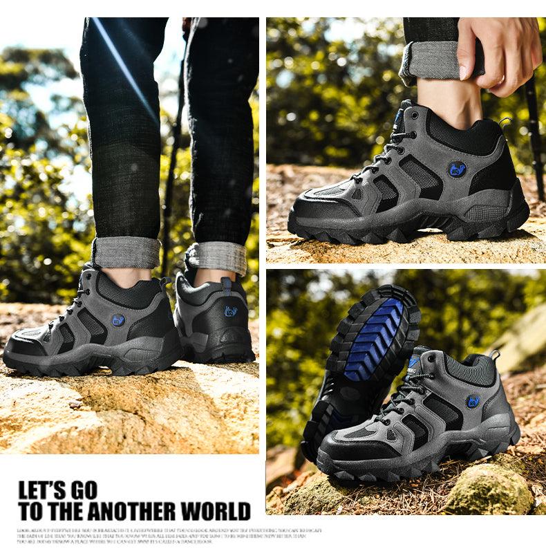 Men's High-Top Leather Winter Snow Boots with EVA Midsole
