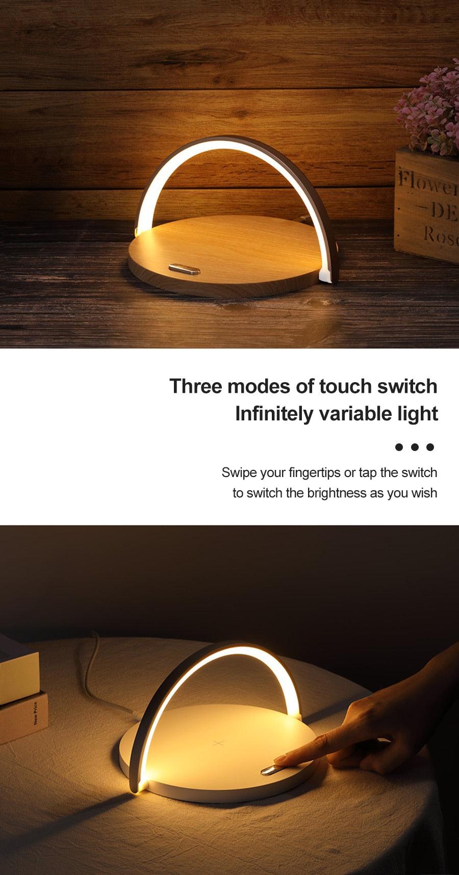 Dimmable LED Desk Lamp with Wireless Phone Charger