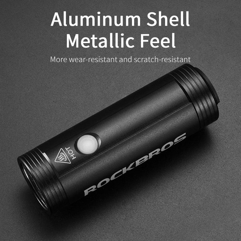 Matte Black Industrial LED Bicycle Headlight - 800 Lumen Rechargeable