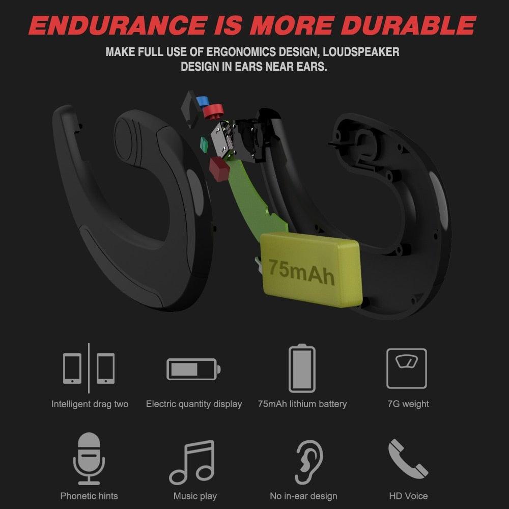 Wireless Bone Conduction Earphone with Noise-Canceling Microphone
