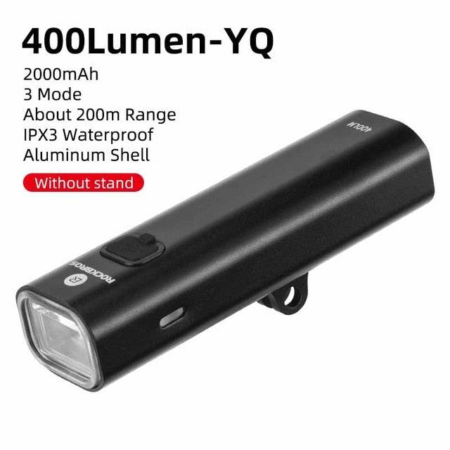 Matte Black Industrial LED Bicycle Headlight - 800 Lumen Rechargeable