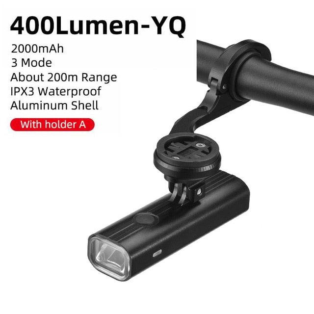 Matte Black Industrial LED Bicycle Headlight - 800 Lumen Rechargeable
