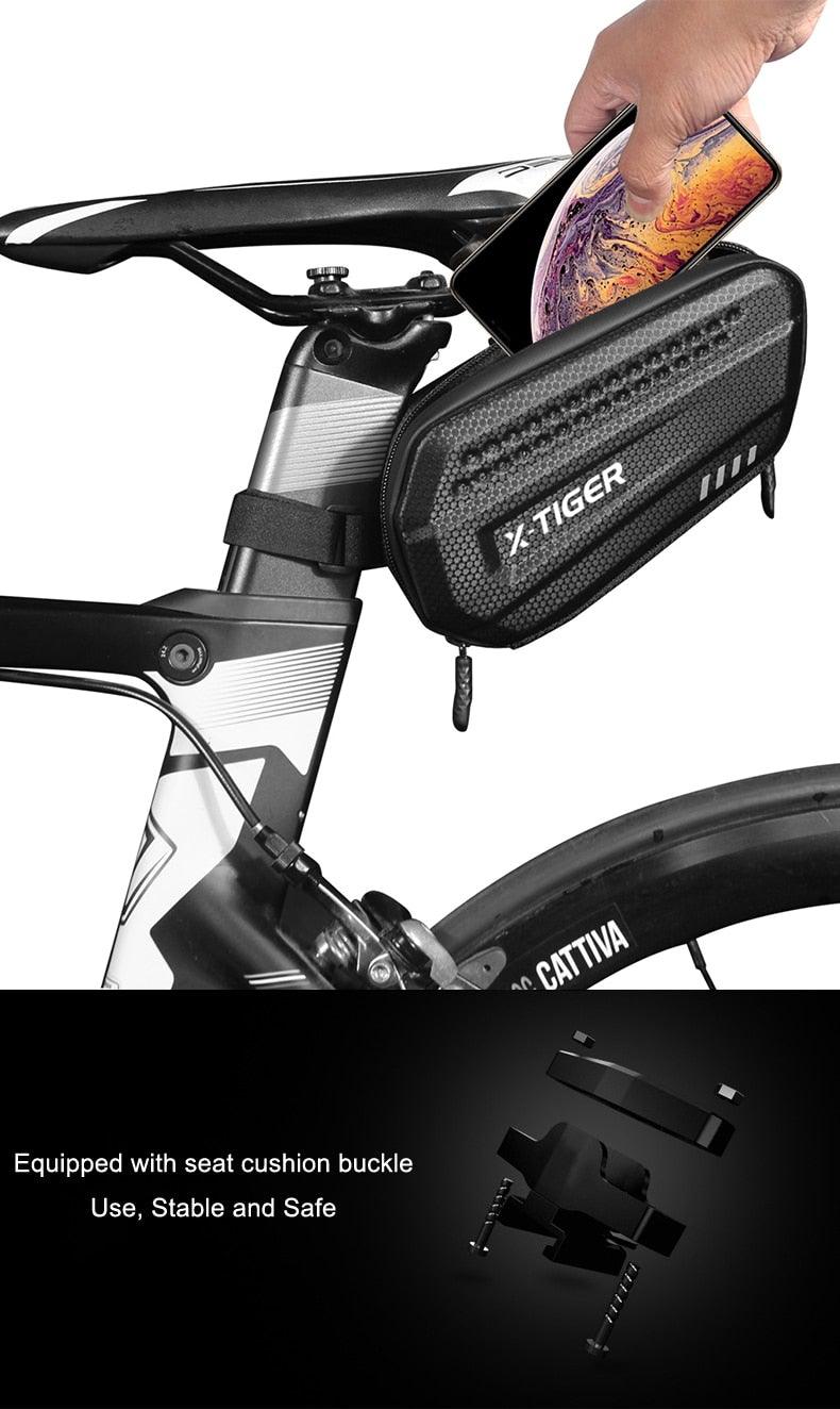1.2L Waterproof Bike Seat Post Bag - Under-Seat Storage Pouch