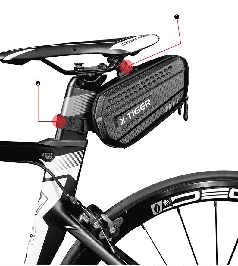 1.2L Waterproof Bike Seat Post Bag - Under-Seat Storage Pouch