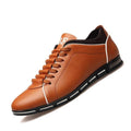 Mens Leather Casual Sneakers Round Toe Business Walking Shoes