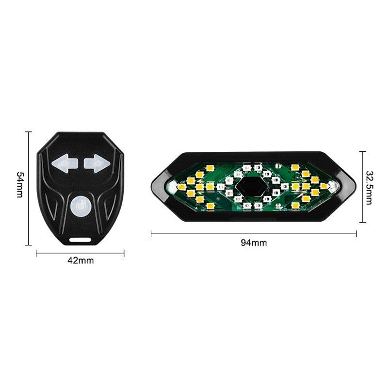 LED Bike Turn Signal Light with Wireless Remote and Horn