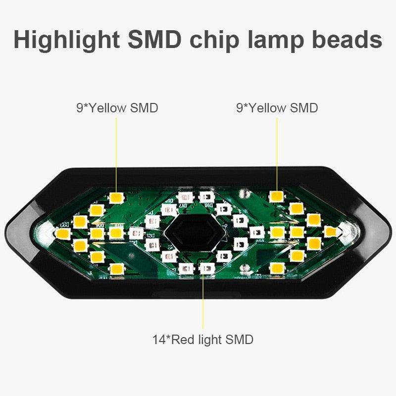 LED Bike Turn Signal Light with Wireless Remote and Horn