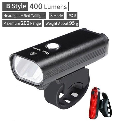 Modern Waterproof USB Rechargeable LED Bike Headlight with Horn