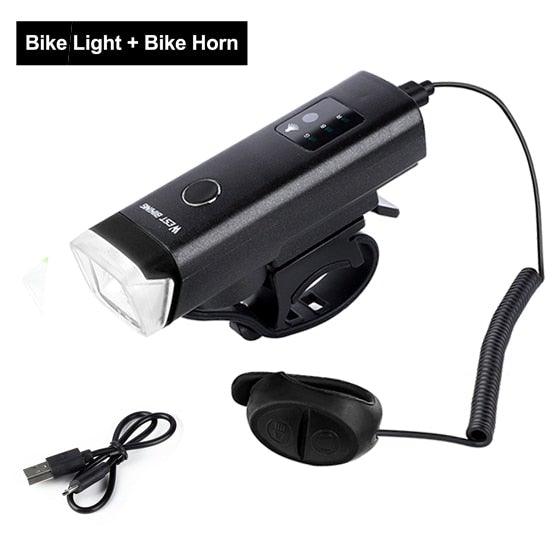 Modern Waterproof USB Rechargeable LED Bike Headlight with Horn