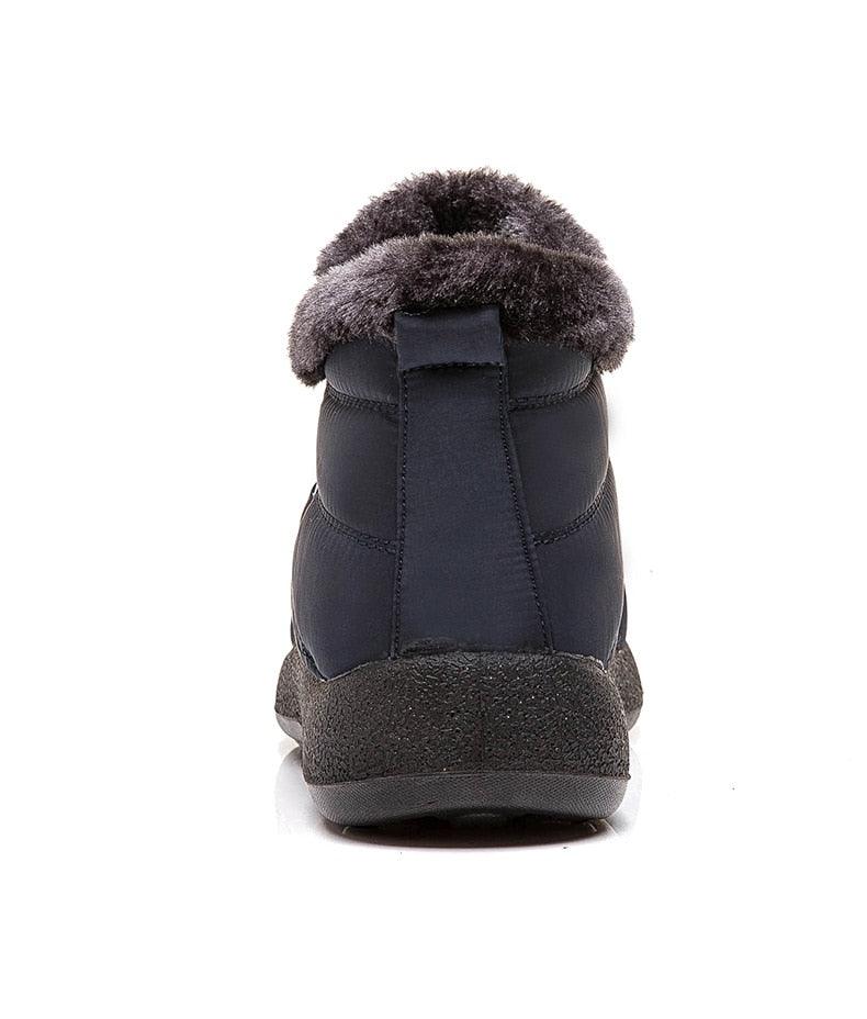 Womens Waterproof Winter Snow Boots, Faux Fur Lined Slip On Booties