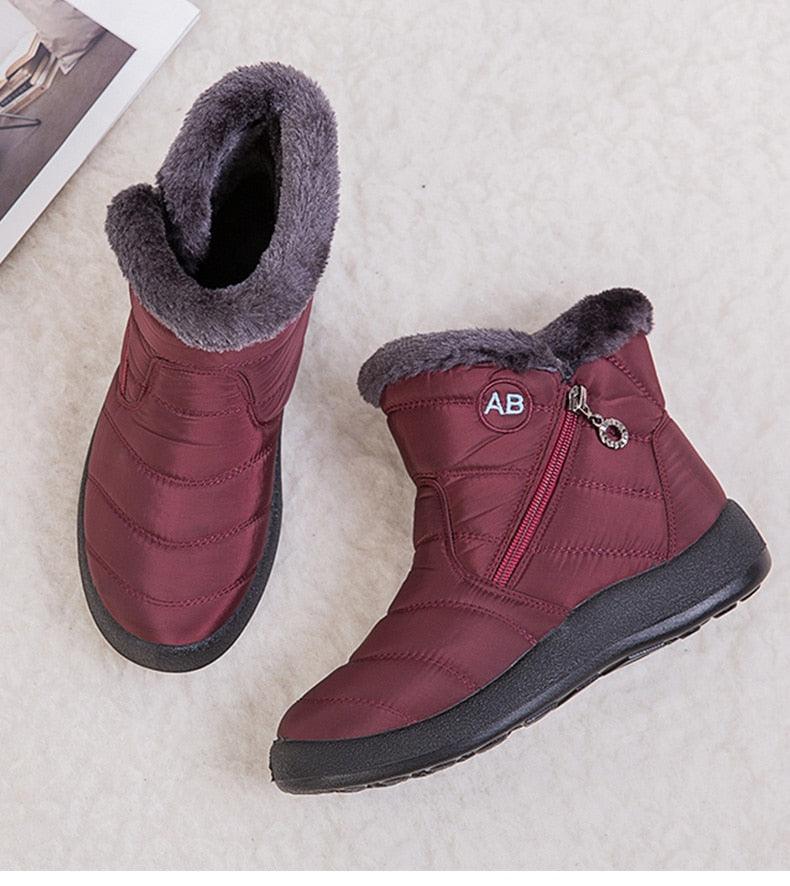 Women’s Waterproof Slip-On Snow Boots – Lightweight Winter Shoes