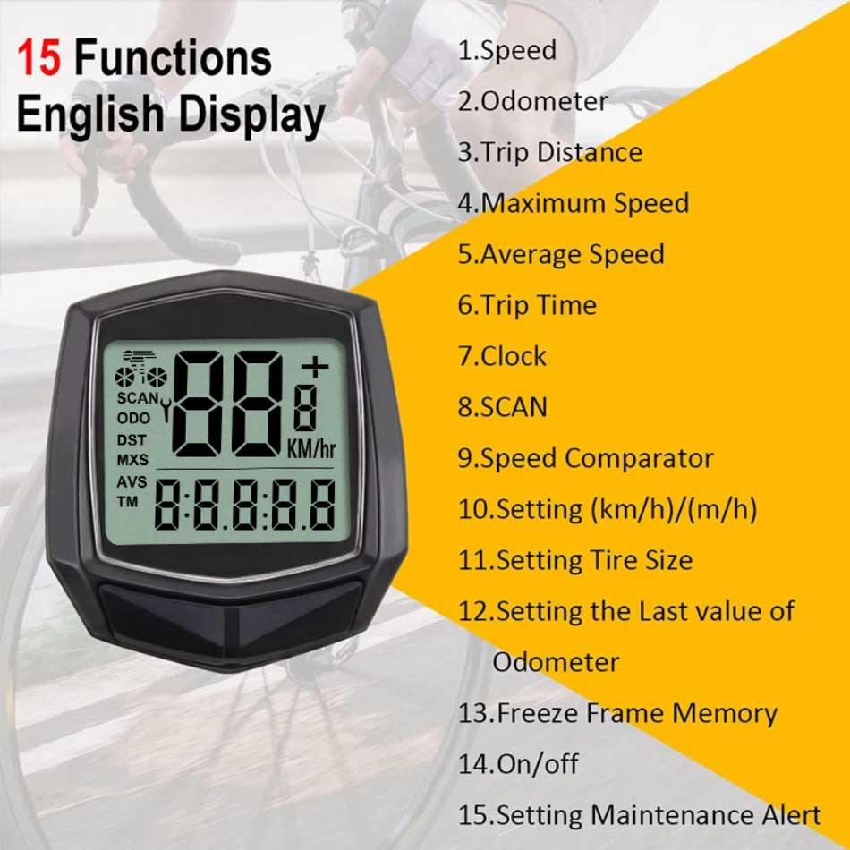 Multifunction Waterproof Wired Bicycle Cycling Computer Odometer