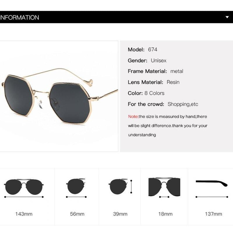Classic Retro Small Polygon Sunglasses Delicate Metal Frame Shades