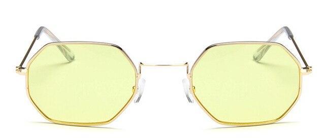 Classic Retro Small Polygon Sunglasses Delicate Metal Frame Shades