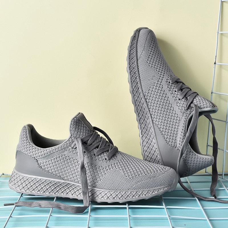 Men's Breathable Mesh Sneakers - Comfortable Lace-Up Walking Shoes