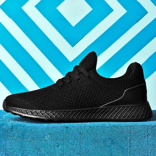Men's Breathable Mesh Sneakers - Comfortable Lace-Up Walking Shoes