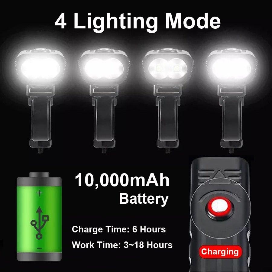 3000 Lumen USB Rechargeable Bike Light Set with 10000mAh Power Bank