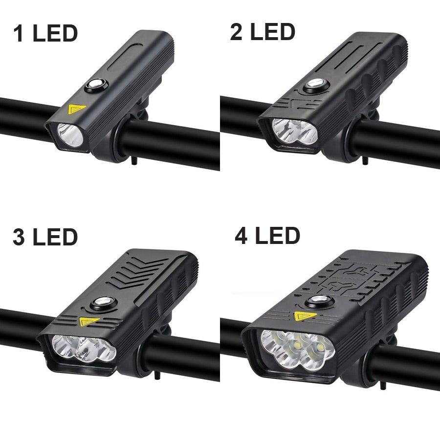 3000 Lumen USB Rechargeable Bike Light Set with 10000mAh Power Bank