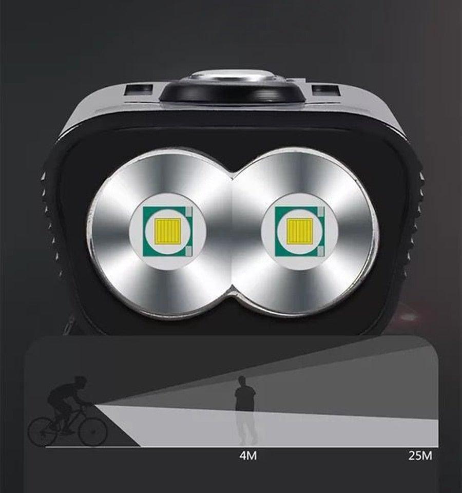 3000 Lumen USB Rechargeable Bike Light Set with 10000mAh Power Bank