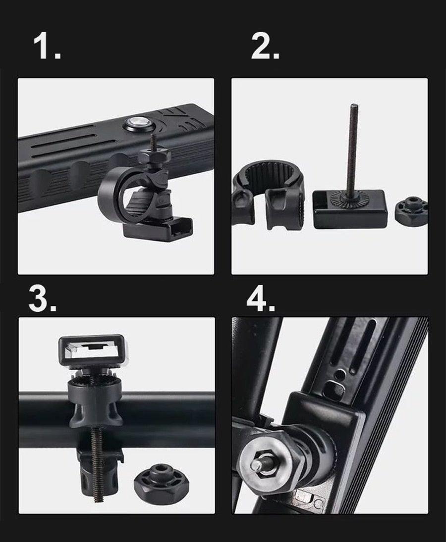 3000 Lumen USB Rechargeable Bike Light Set with 10000mAh Power Bank
