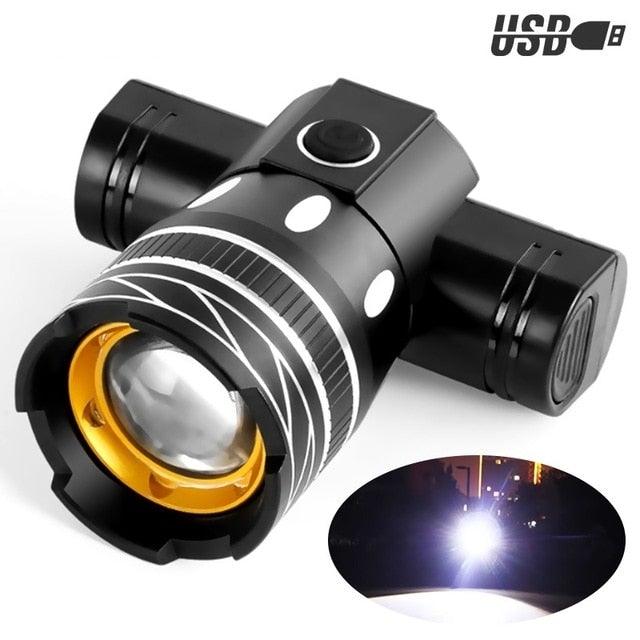 USB Rechargeable LED Bike Headlight High Lumens Waterproof Lamp