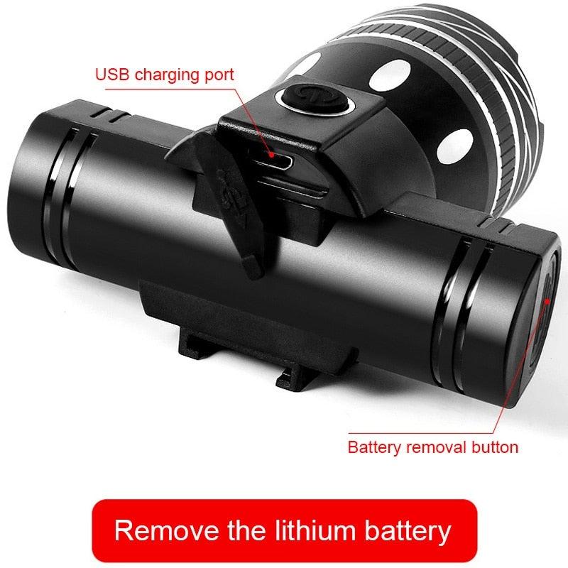 USB Rechargeable LED Bike Headlight High Lumens Waterproof Lamp