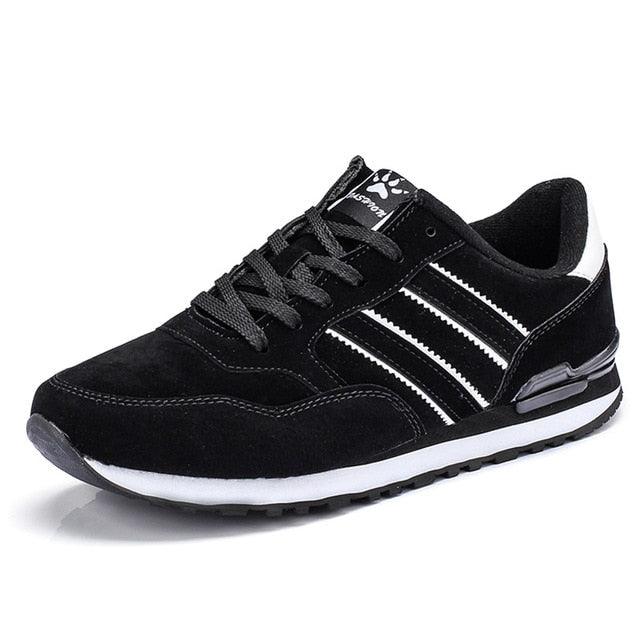 Men's Blue Casual Platform Sneakers Comfortable Faux Leather Flats