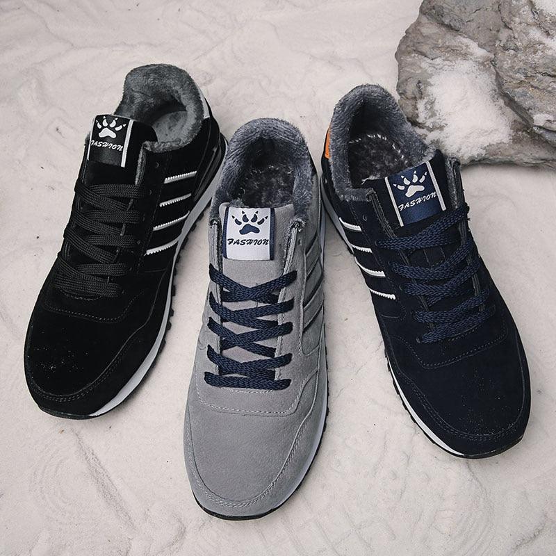 Men's Blue Casual Platform Sneakers Comfortable Faux Leather Flats