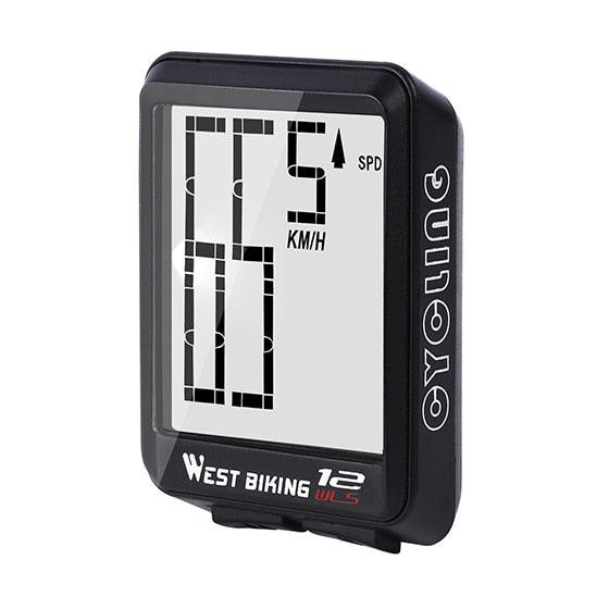Wireless Bike Computer with Large LCD Display & Backlight