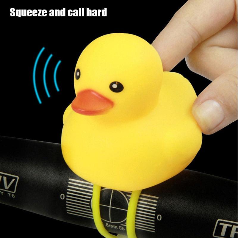 Yellow Rubber Duck Bicycle Bell with Propeller Helmet and Glasses