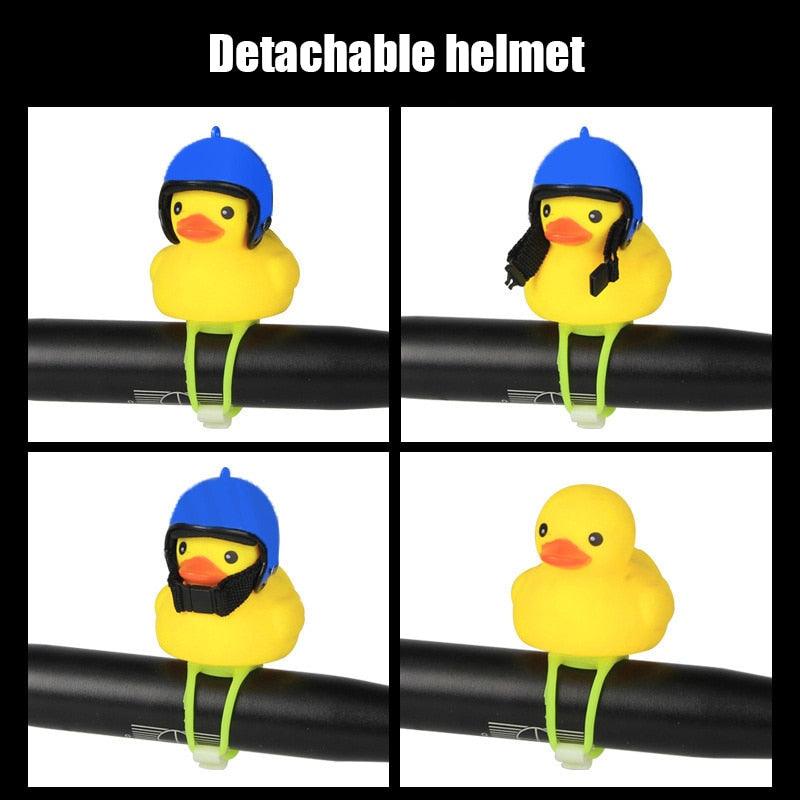 Yellow Rubber Duck Bicycle Bell with Propeller Helmet and Glasses