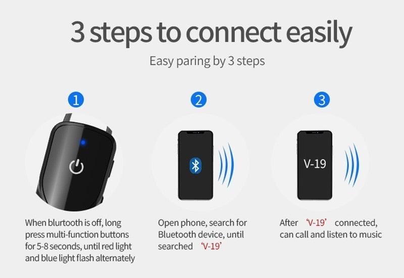 Bluetooth 5.0 Business Headset with Mic & Long Battery Life