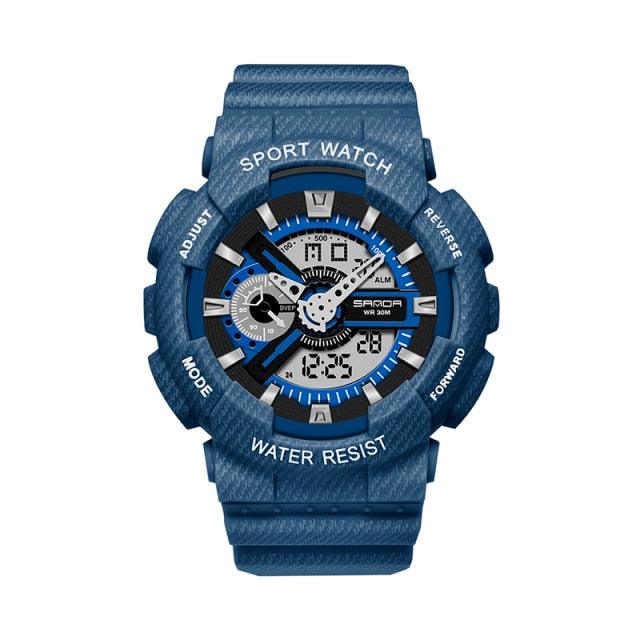 Unisex Waterproof Digital Military Sport Watch with Dual Display