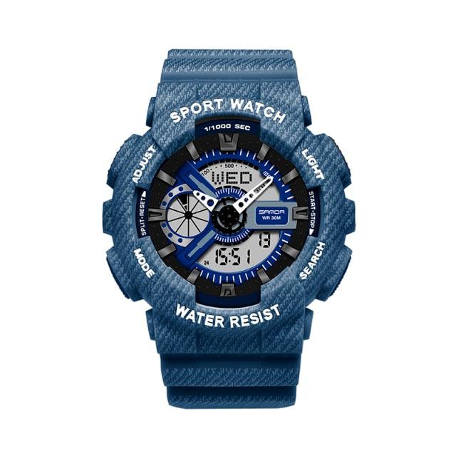 Unisex Waterproof Digital Military Sport Watch with Dual Display